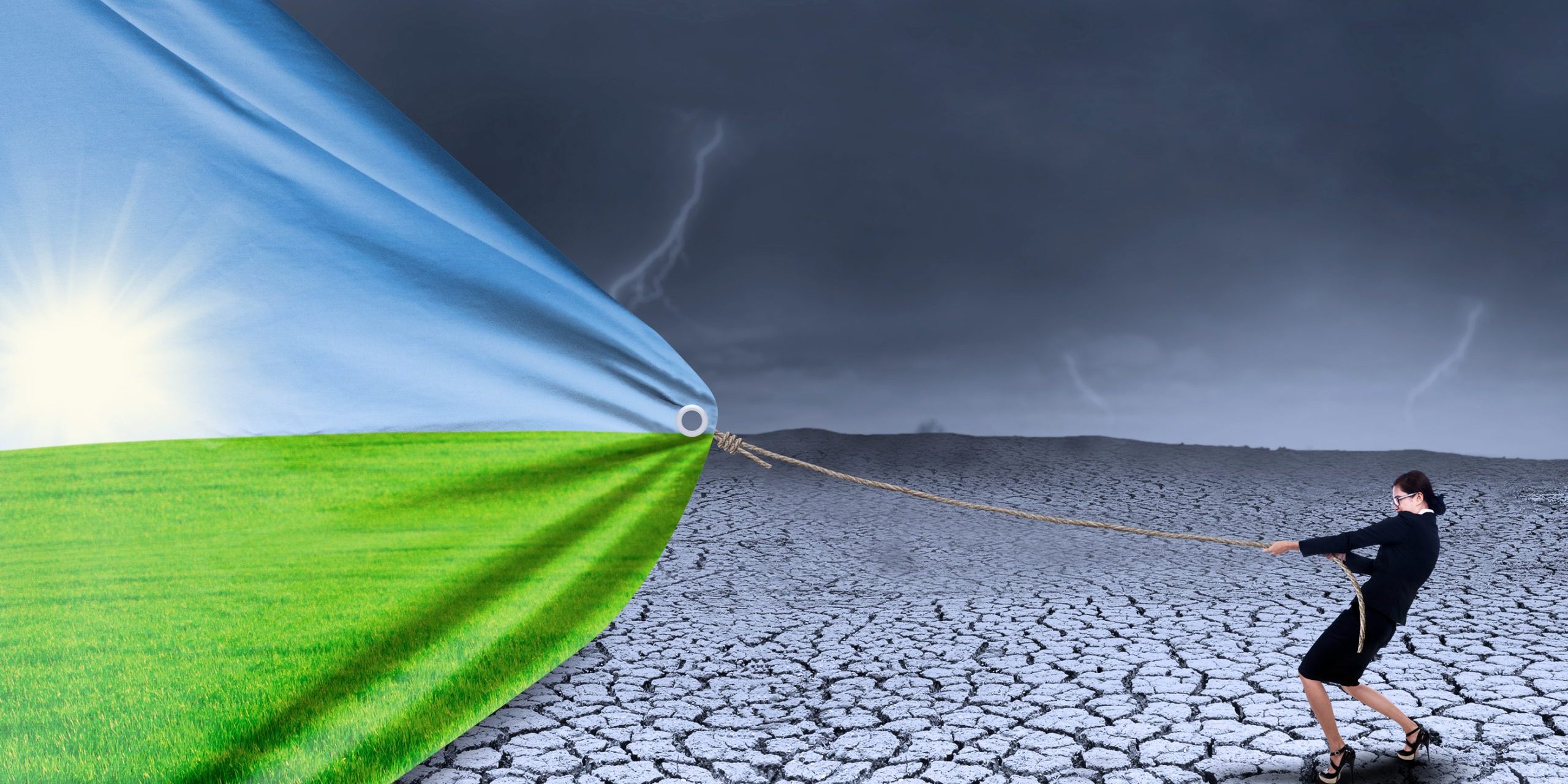 Businesswoman Change Dry Season To Spring